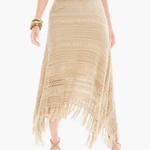 Chicos crotchet fringe skirt size 2  NWTS